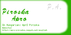 piroska apro business card